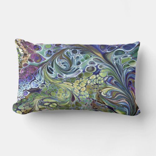 Olive sage green purple blue burgundy abstract th lumbar pillow