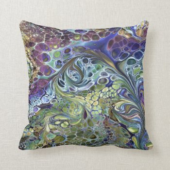 Olive Sage Green  Purple Blue Burgundy Abstract Throw Pillow by minx267 at Zazzle