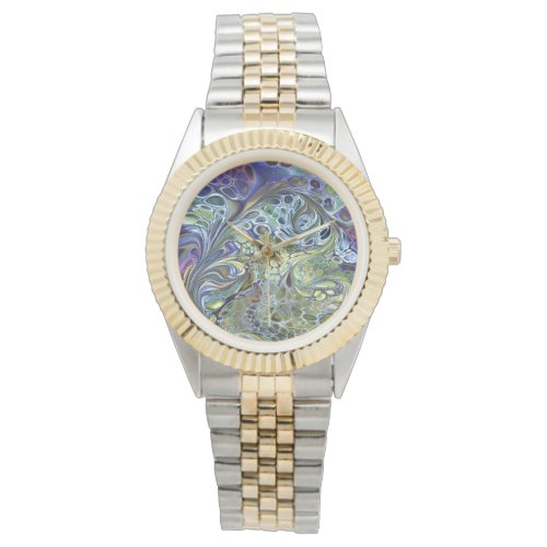 Olive sage green purple blue burgundy abstract watch