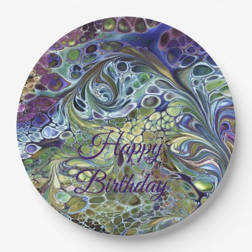 Olive sage green purple blue burgundy Birthday Paper Plates