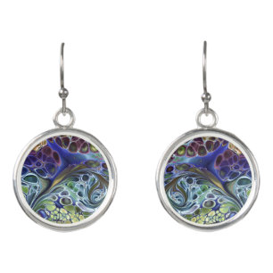 Olive sage green, purple blue burgundy earrings