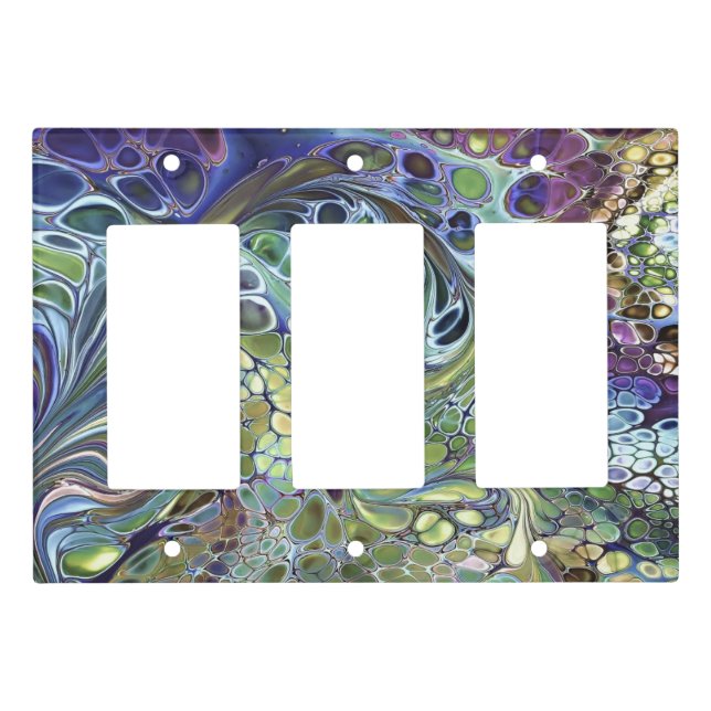 Olive sage green, purple blue burgundy light switch cover (Front)