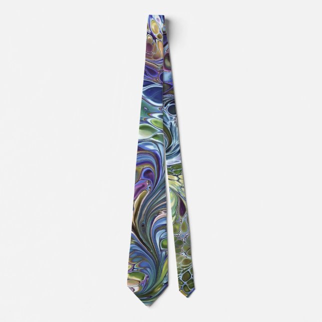 Olive sage green, purple blue burgundy neck tie (Front)