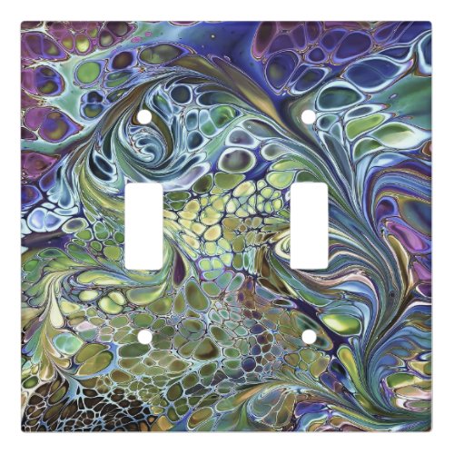 Olive sage green purple blue burgundy swirls light switch cover