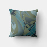 Olive Seafoam Gray Diagonal Floral Abstract Design