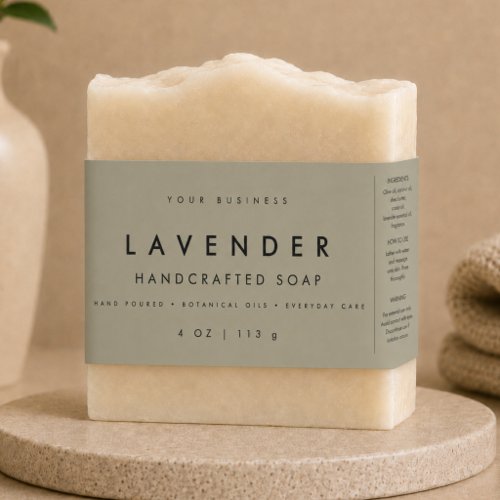 Olive Soap Small Business Belly Band Label
