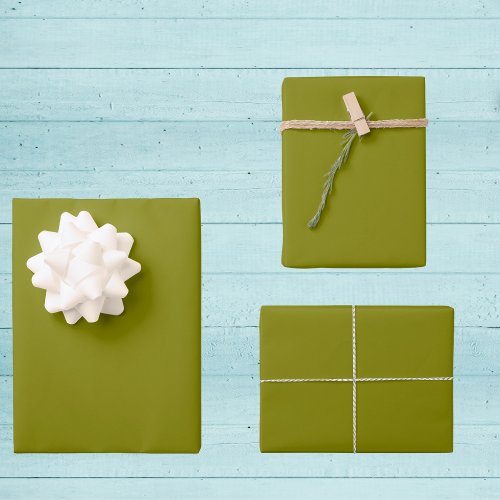 Olive Solid Color Wrapping Paper Sheets