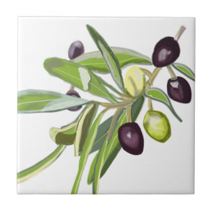 Olive Spray  Ceramic Tile