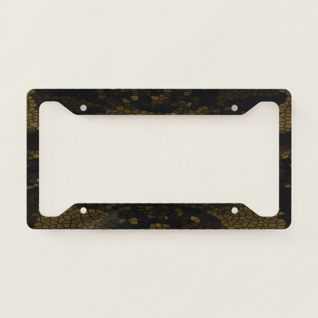 Olive Stained Glass Butterfly License Plate Frame (Front)