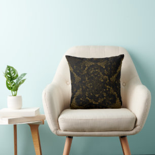 Olive Stained Glass Butterfly Throw Pillow