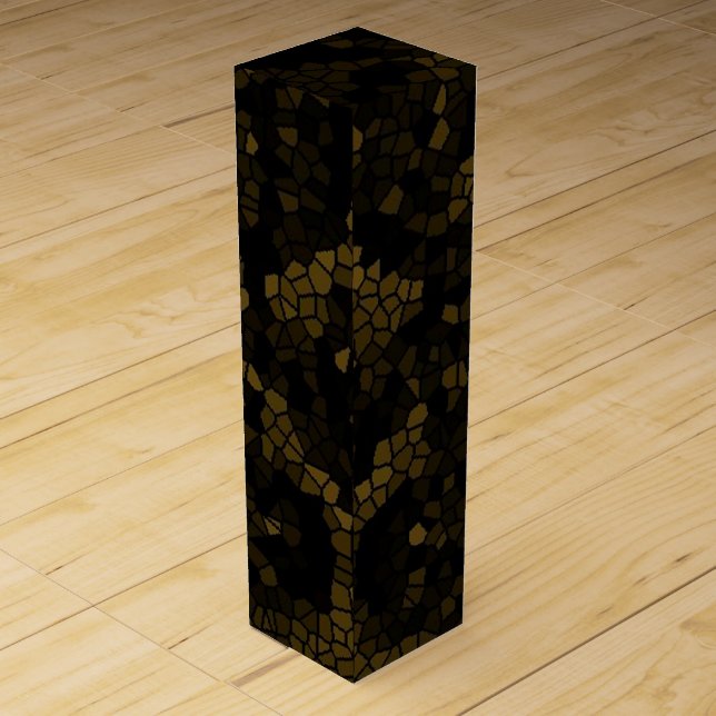 Olive Stained Glass Butterfly Wine Box (Back)