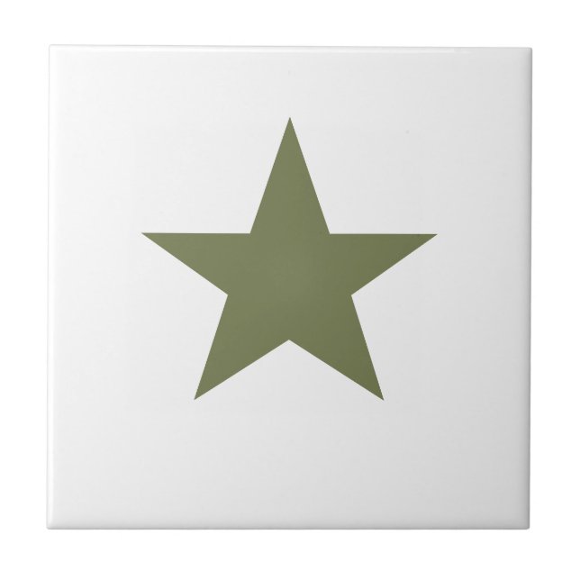 Olive Star Ceramic Tile (Front)
