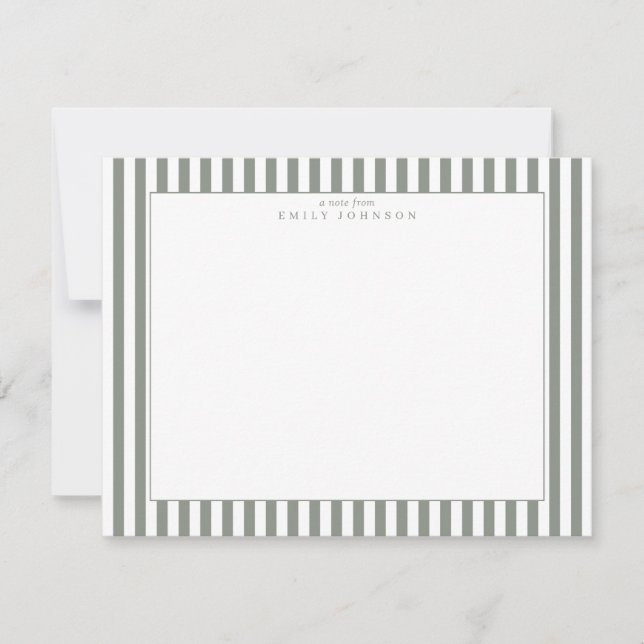 Olive Striped Note Card (Front)