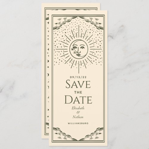 Olive Sun and Moon Tarot Card Save the Date