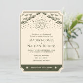 Olive Sun And Moon Tarot Card Wedding Invitation | Zazzle | Wedding