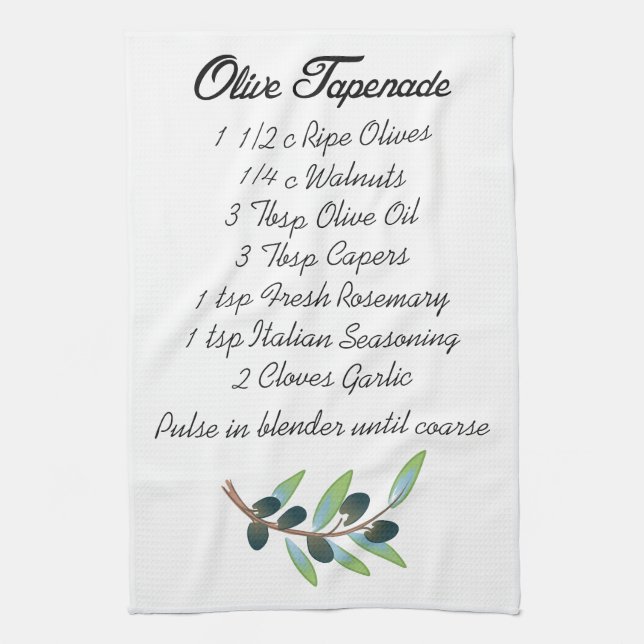 Olive Tapenade Kitchen Towel (Vertical)