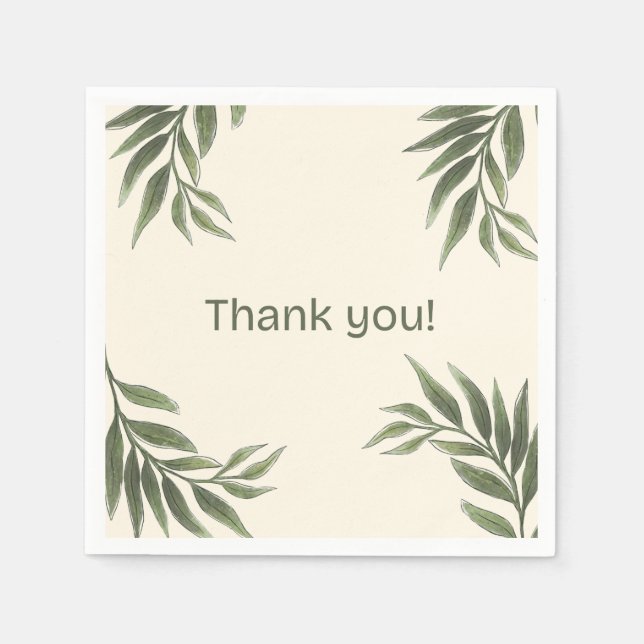 olive themed wedding napkins (Front)