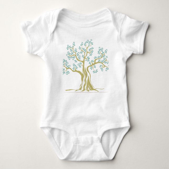 Olive Tree Baby Bodysuit | Organic Nature-Inspired (Front)