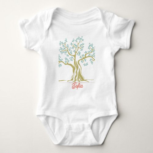Olive tree baby bodysuit Personalized