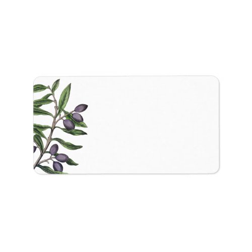 Olive Tree Branch  Green Purple Label
