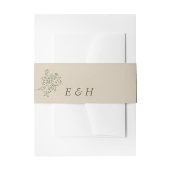 Olive Tree Branch  Rustic & Minimalistic Wedding Invitation Belly Band by StampedyStamp at Zazzle