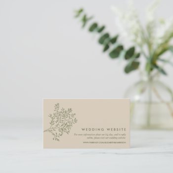 Olive Tree Branch  Rustic & Wedding Website Enclosure Card by StampedyStamp at Zazzle