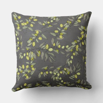 Olive Tree Branches Pattern Outdoor Pillow by malibuitalian at Zazzle