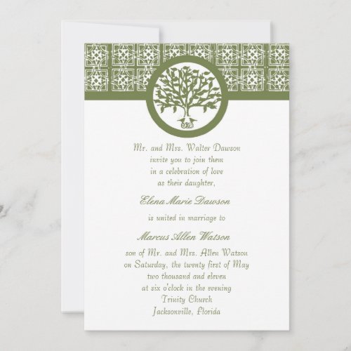 Olive Tree Emblem Wedding Invitation