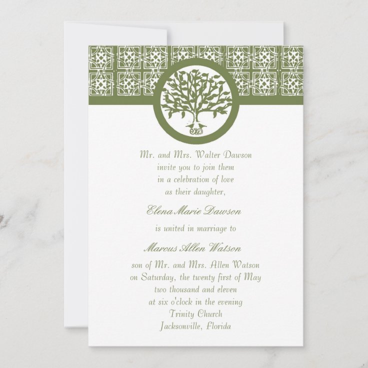 Olive Tree Emblem Wedding Invitation | Zazzle