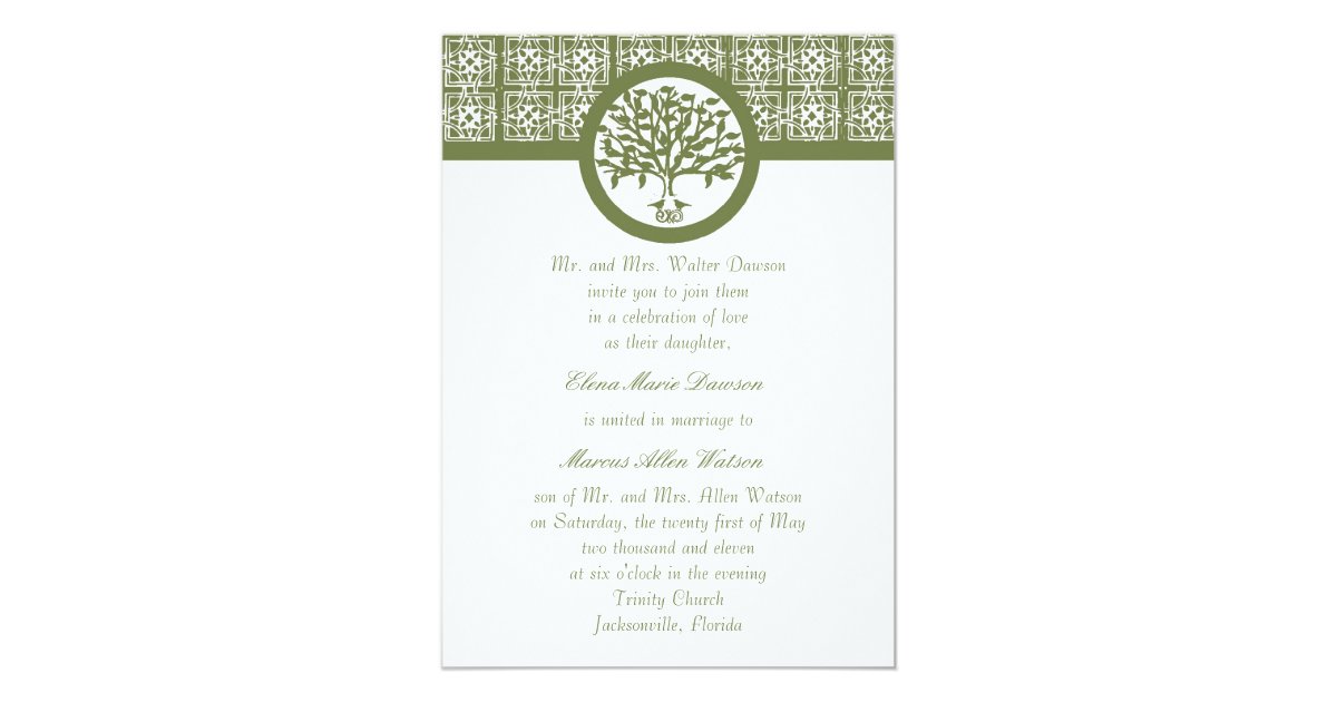 Olive Tree Emblem Wedding Invitation | Zazzle.com