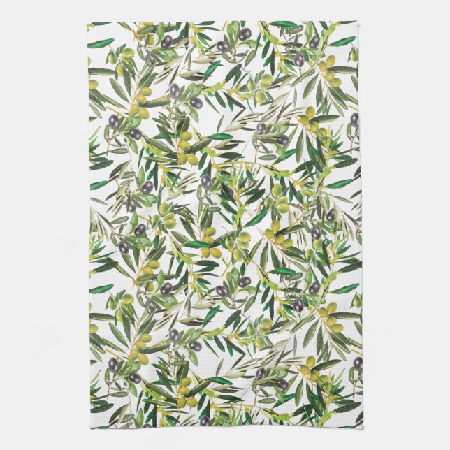 Olive tree kitchen towel (Vertical)