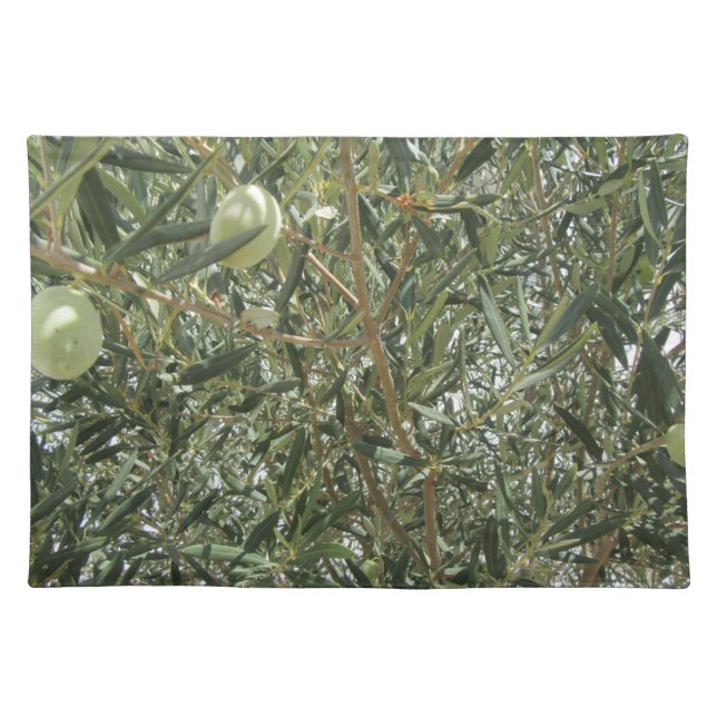 Olive Tree Leaves Cloth Placemat (Front)