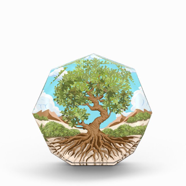 Olive tree Peace symbol in a free Palestine Land Acrylic Award (Front)