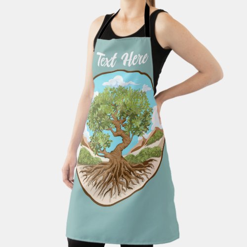 Olive tree Peace symbol in a free Palestine Land Apron