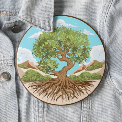 Olive tree Peace symbol in a free Palestine Land Button