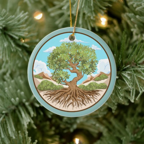 Olive tree Peace symbol in a free Palestine Land Ceramic Ornament