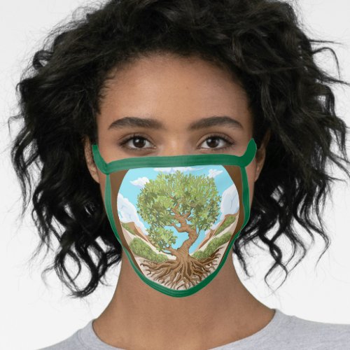 Olive tree Peace symbol in a free Palestine Land Face Mask
