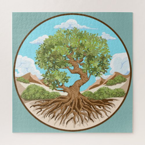 Olive tree Peace symbol in a free Palestine Land Jigsaw Puzzle