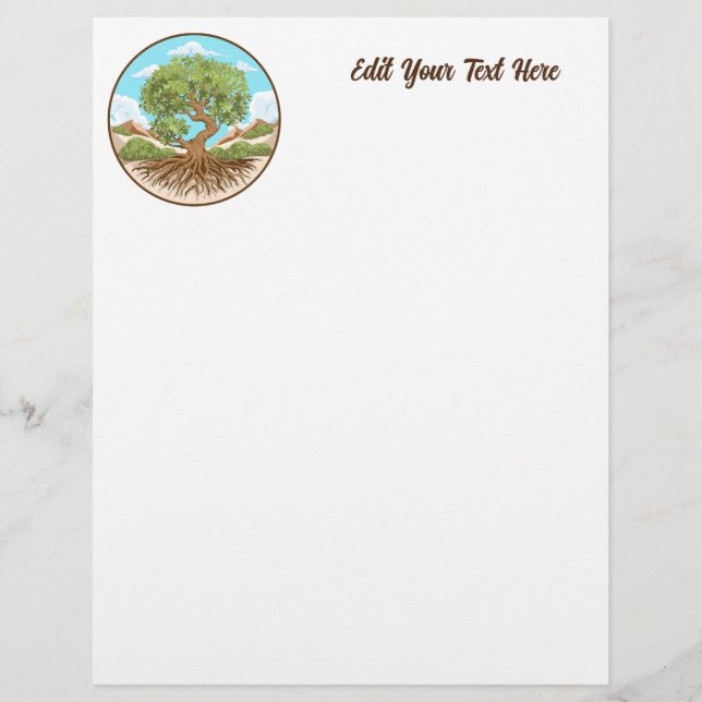 Olive tree Peace symbol in a free Palestine Land Letterhead (Front)