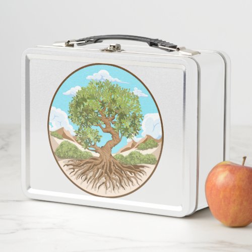 Olive tree Peace symbol in a free Palestine Land Metal Lunch Box
