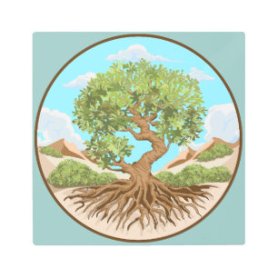 Olive tree Peace symbol in a free Palestine Land Metal Print