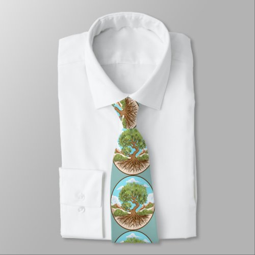 Olive tree Peace symbol in a free Palestine Land Neck Tie