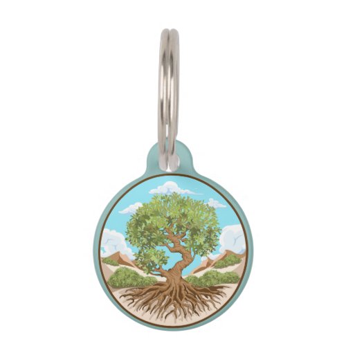 Olive tree Peace symbol in a free Palestine Land Pet ID Tag