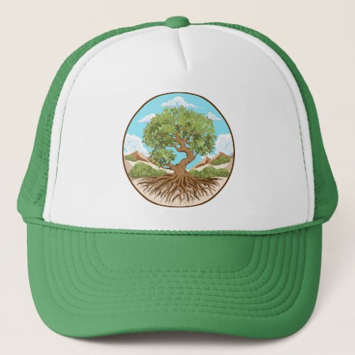 Olive tree Peace symbol in a free Palestine Land Trucker Hat