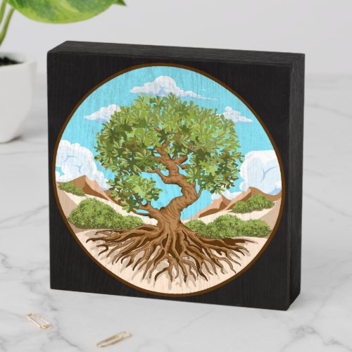 Olive tree Peace symbol in a free Palestine Land Wooden Box Sign