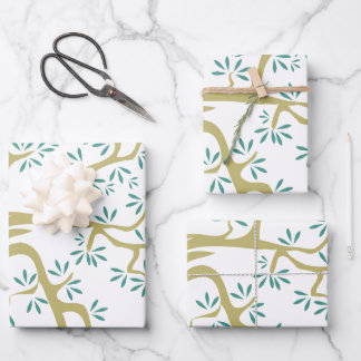 Olive Tree Sketch Wrapping Paper Sheets | Rustic 