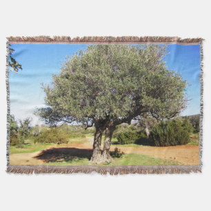 Olive Tree Throw Blanket