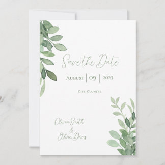 Olive Tree Watercolor Wedding Save The Date