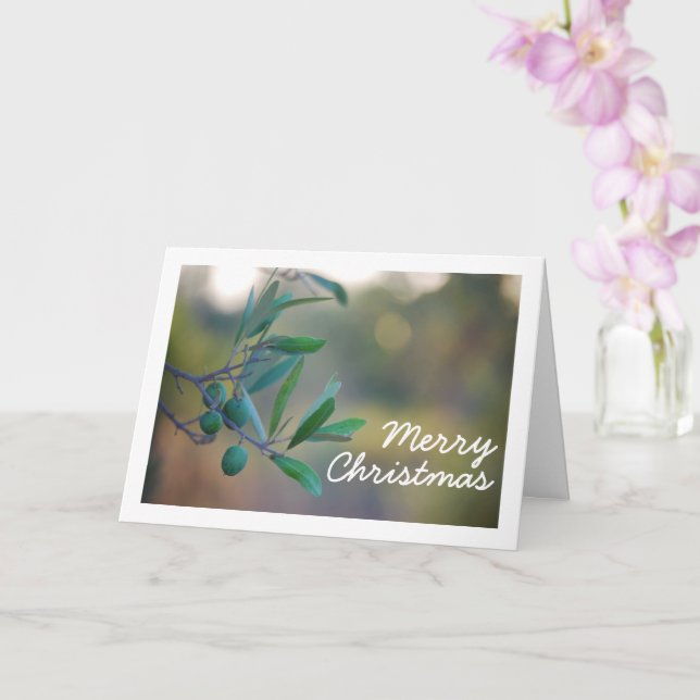 Olive Tree with Bokeh Background Card (Orchid)