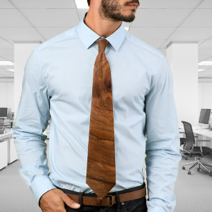 Olive Tree Wood Grain Modern Wood Men's Neck Tie
